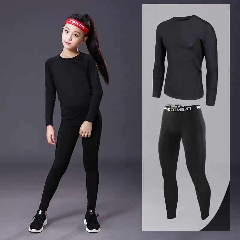 儿童紧身衣运动套装速干透气篮球足球跑步户外运动训练打底服男女