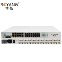 博扬 综合业务电话光端机 16E1+16电话+4路千兆物理隔离网 单纤20km LC 机架式 1对价