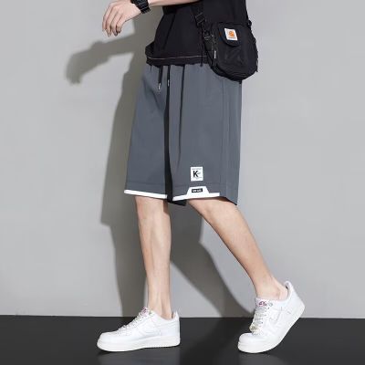 夏季新款美式短裤男潮牌薄款设计感小众宽松大码运动裤_1_156 XL 灰色