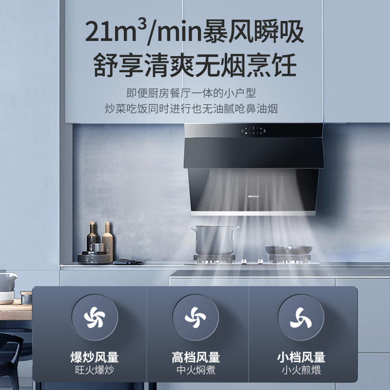 帅康(sacon)S8905S+71B烟灶套餐侧吸式21立方小尺寸厨电套装吸油烟机煤气灶燃气灶套装抽油烟机灶具套餐液化气
