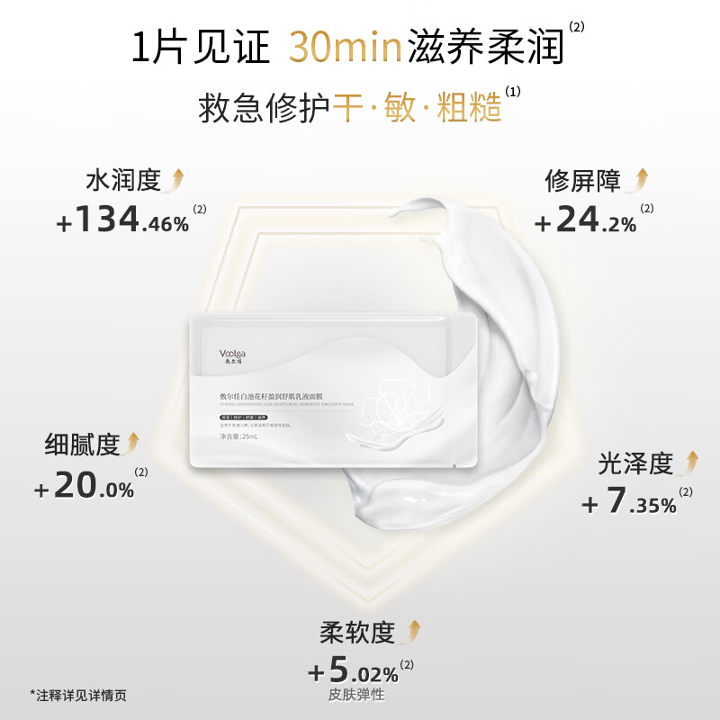 敷尔佳白池花籽盈润舒肌乳液面膜滋养修护柔润焕肤25ml SZSM-01004 ||高清大图