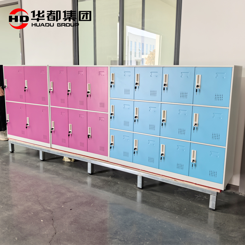 华都HDCB-23 白粉大十二门书包柜华都书包柜彩色更衣柜带锁储物柜钢制多门收纳柜教室学生杂物柜铁皮柜高清大图