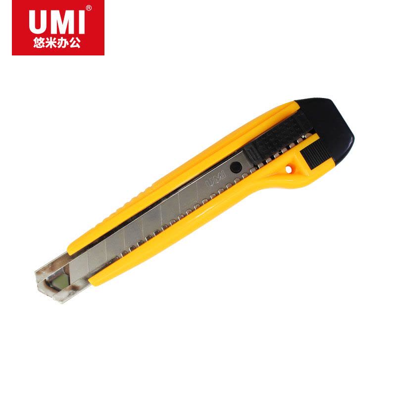 悠米 耐用型塑料美工刀 大号 B02001Y 黄 单把装图片