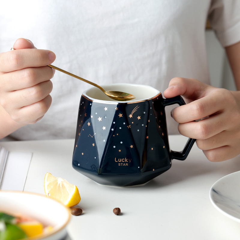 家柏饰(CORATED)星空马克杯北欧家用陶瓷咖啡杯子创意麦片个性潮流喝水杯日系 星空马克杯*2高清大图