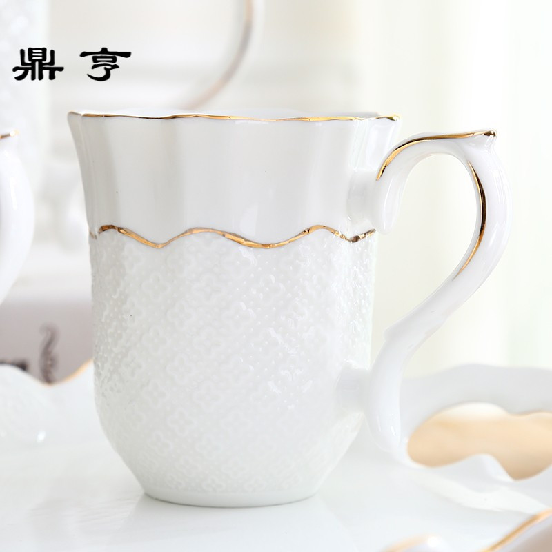鼎亨欧式咖啡具 简约水具 茶杯陶瓷咖啡杯茶具客厅杯子套装 家用