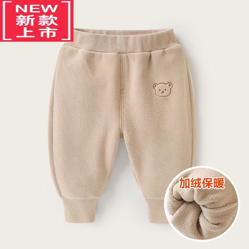 可莉允婴儿衣服奧粒绒长裤子加厚冬装秋冬儿童男童女宝宝保暖小童休闲裤保暖裤图片