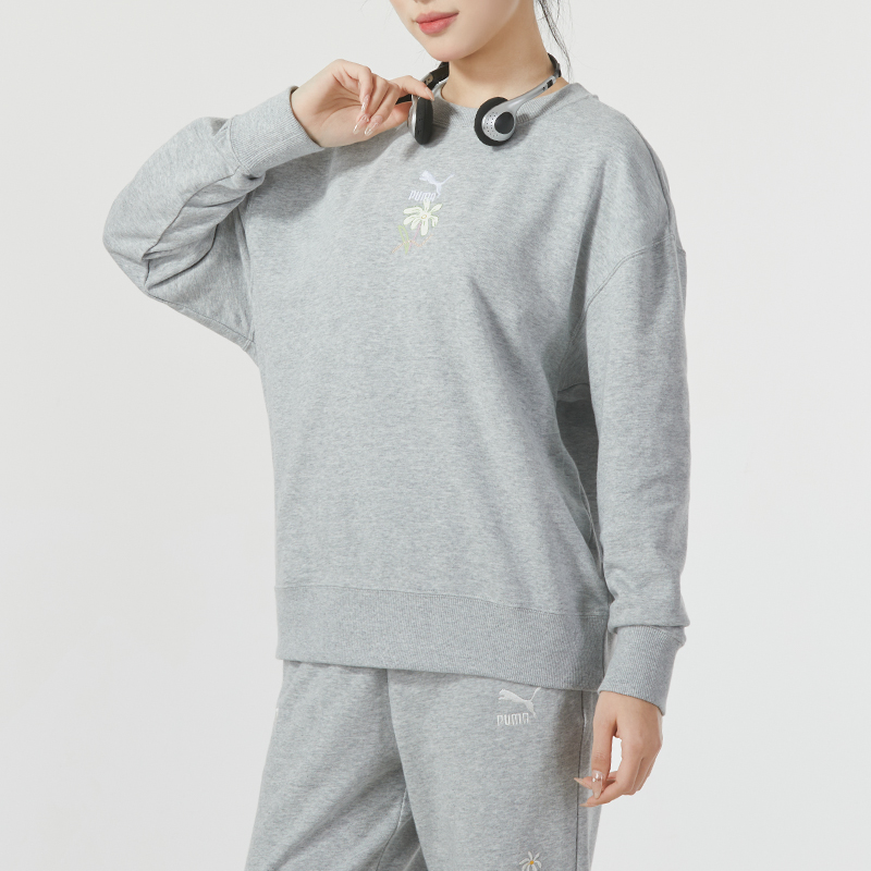 彪马（Puma）女装 新款时尚运动服跑步训练健身休闲圆领卫衣套头衫 625808-04 ZP高清大图