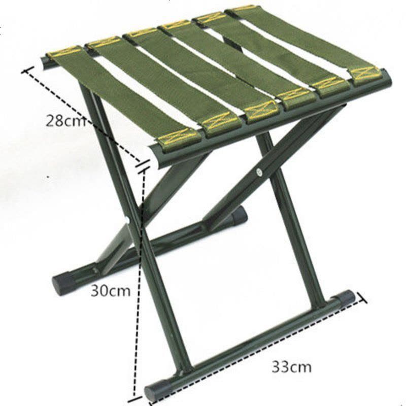 折叠凳子马扎户外加厚靠背钓鱼椅小凳子家用折叠椅便携板凳马扎 小小号军绿色图片