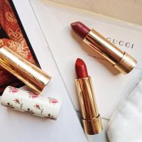 《七夕礼遇》Gucci古驰金管口红小碎花 2019新款缎面唇膏203 505 25送女友表白生日 金管25正宫红