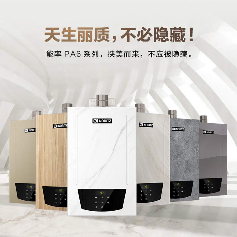 能率(NORITZ) 16升彩壳燃气热水器天然气 智控恒温 带水量伺服器GQ-16PA6AFEX-P02 (星砂)