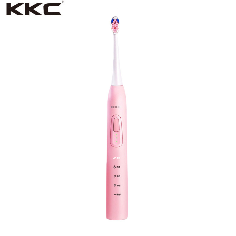 KKC电动牙刷成人充电式家用超自动声波牙刷KQ1-720P软毛亮白防水牙刷粉色