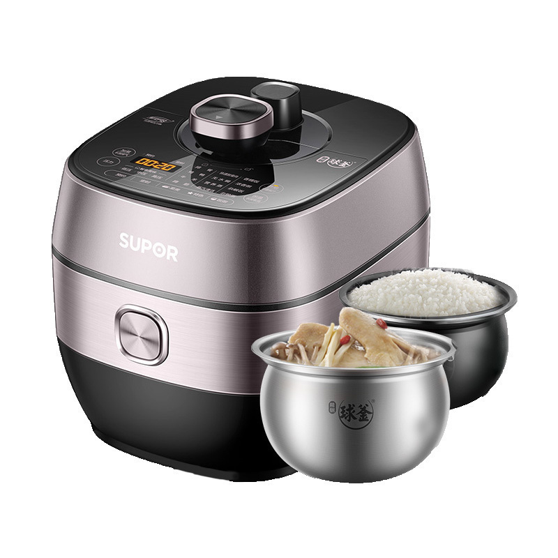 苏泊尔电压力锅家用高压锅全自动智能5升多功能电饭煲球釜大容量黑色
