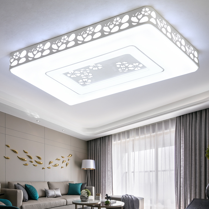 Grevol品拓(PINTUO)LED吸顶灯简约现代铁艺客厅灯具大气家用长方形大厅客厅卧室灯具灯饰25M2
