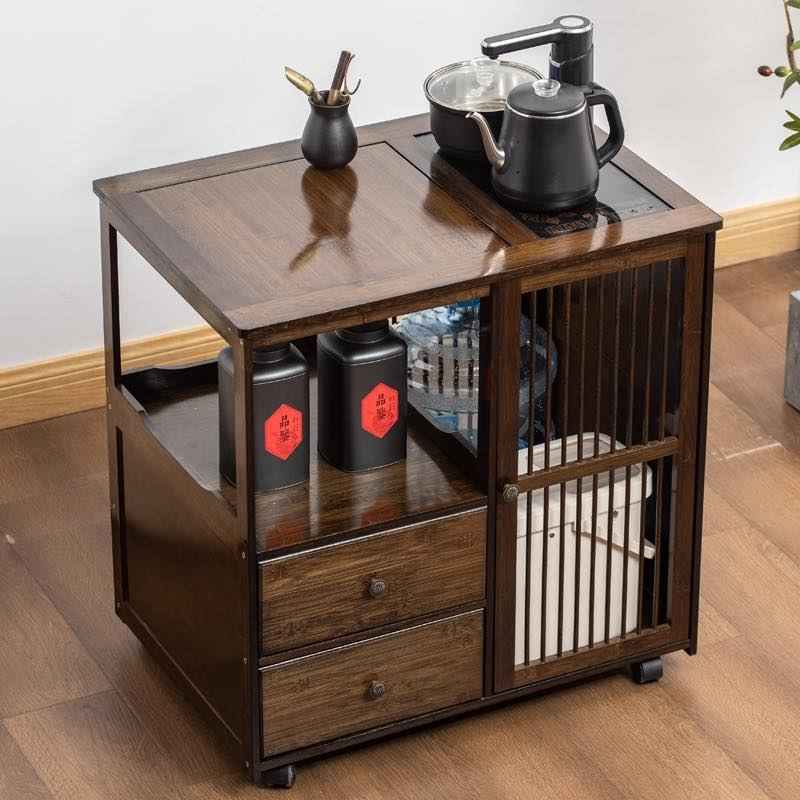 庄子然新中式移动茶桌家用小茶台客厅茶车阳台泡茶几烧水壶一体套装