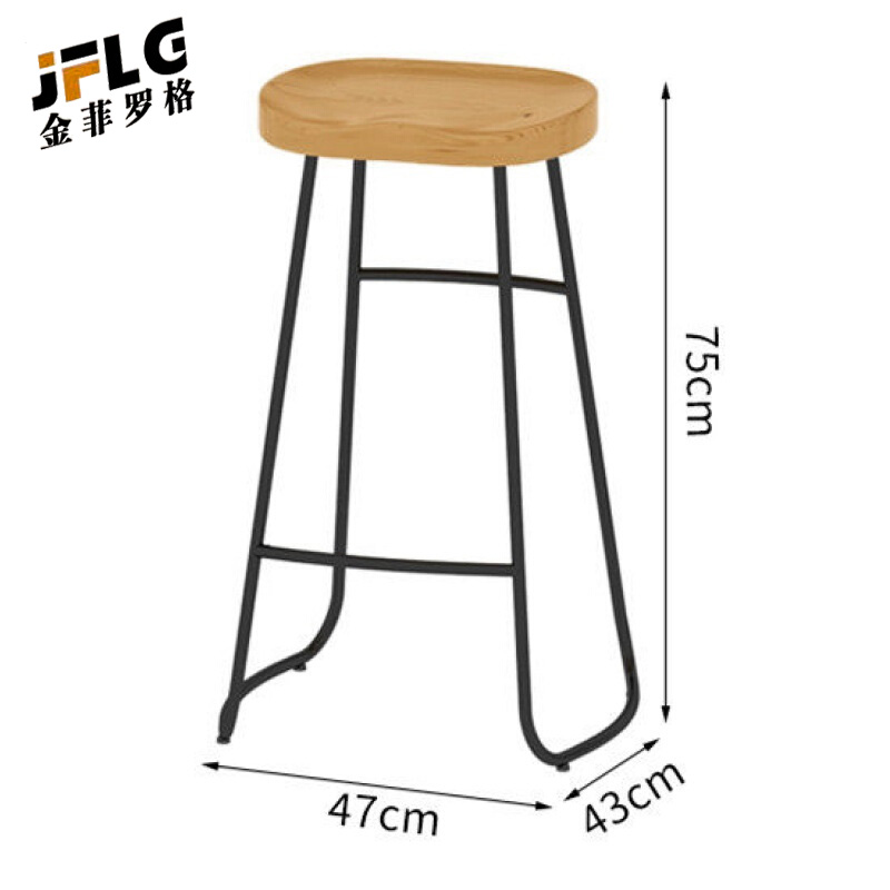 金菲罗格实木吧台桌家用阳台靠墙长桌铁艺吧台桌椅高清大图
