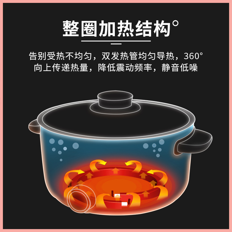 小浣熊电火锅30C蒂芙尼蓝不粘锅蒸笼款 家用多功能宿舍学生火锅小电锅炒菜蒸煮炖一体锅2人4