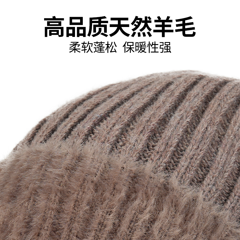恒源祥中老年帽子女士羊毛保暖针织帽礼盒装送老人妈妈奶奶毛线帽