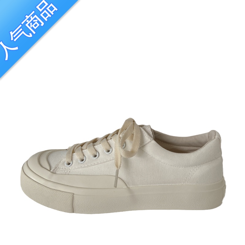 SUNTEK山本风粉色帆布鞋女春夏学生百搭日系chic港风ulzzang平底小白鞋高清大图