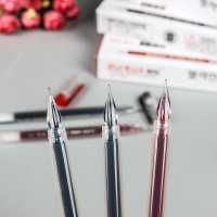 炫钻石头大容量中性笔0.38mm黑红蓝水笔签字笔办公用品碳素笔