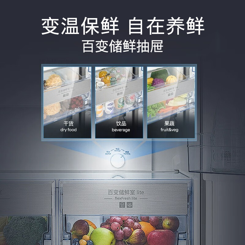 西门子550L大容量十字门冰箱 全新博纳臻鲜 风冷无霜 铂金抗菌净味 超薄设计 1级能效变频节能KC550281EC