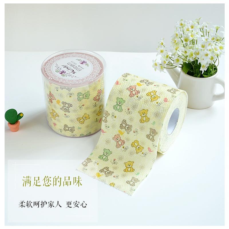 MEIWU12卷可爱卡通小熊印花面巾纸家用餐巾纸面巾纸 时尚印花卷纸 印花纸巾抽纸厕纸