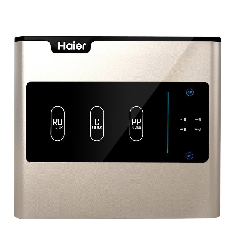 海尔(Haier)家用净水器400G无桶大流量3年长效RO反渗透双出水直饮机HRO4H56-3+冷热型管线机GD1910