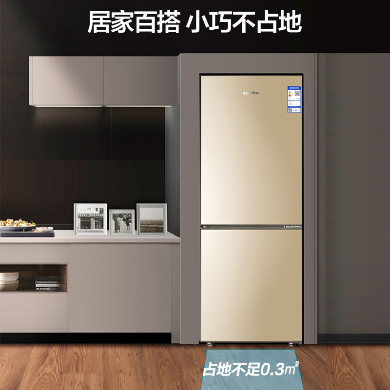 澳柯玛(Aucma)178升双门冰箱小型冷藏冷冻箱节能省电炫金时尚外观 BCD-178HF