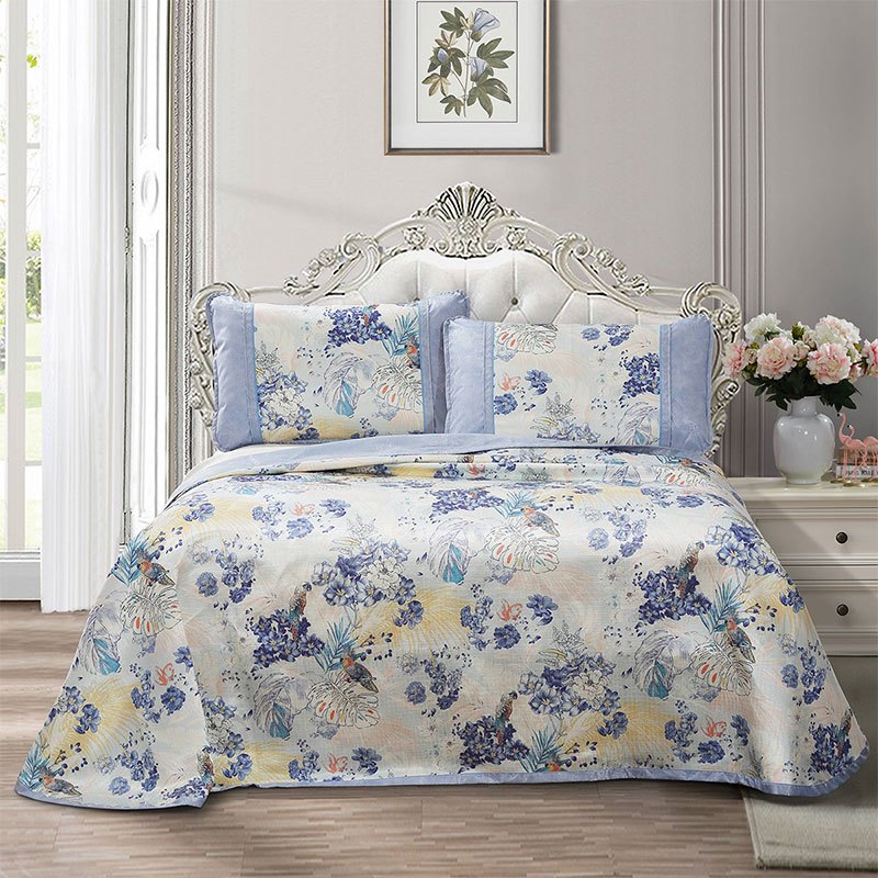 富安娜fuanna家纺夏季冰丝床单席凉席床单冰丝凉席子18m床可折叠空调