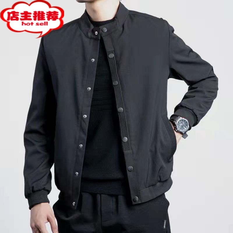 shanchao男士外套款立领夹克男士潮流外套男大码韩版休闲时尚上衣