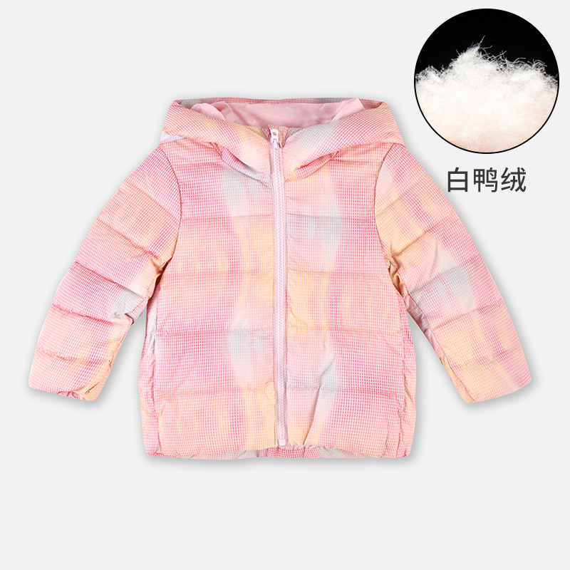 【1件3.5折】铅笔俱乐部秋冬新品女小童羽绒服儿童连帽保暖外套宝宝上衣 粉红 110cm