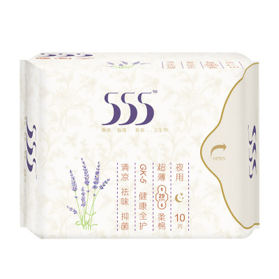 555健康卫生巾绵加长夜用祛味透气姨妈巾290mm10片装