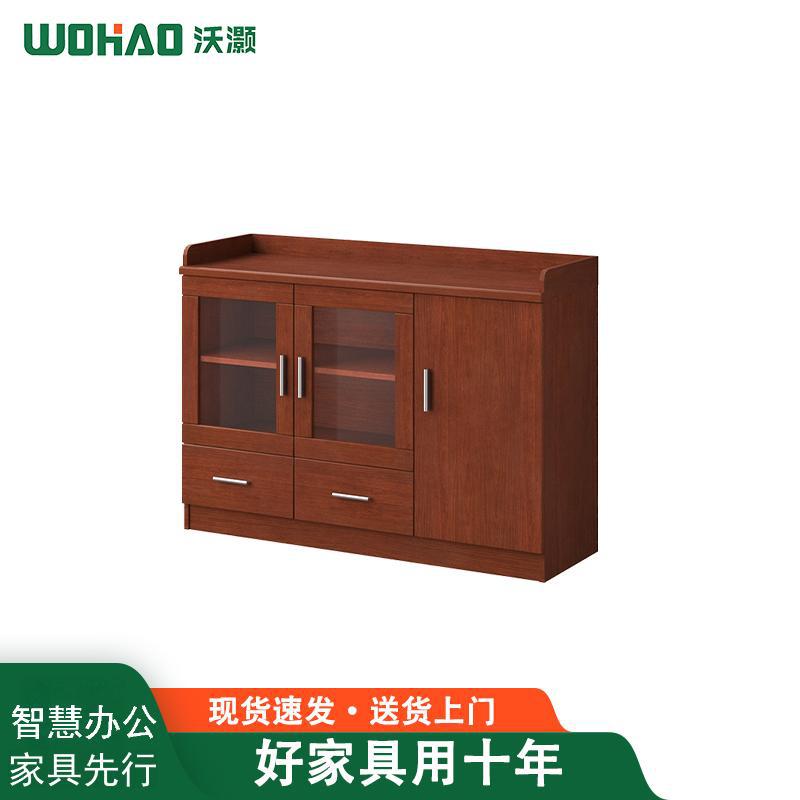 沃灏 办公茶水柜 边柜储物柜 油漆茶水柜 办公矮柜 碗柜备餐柜高清大图