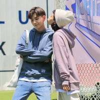 2019春季男式连帽卫衣宽松假两件情侣装卫衣男休闲上衣2019春