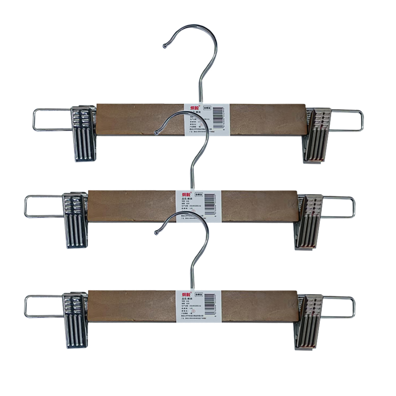 炯毅 衣架 裤架裤夹衣架无痕防滑晾衣架裤裙夹衣挂衣柜收纳 裤夹 实木高清大图