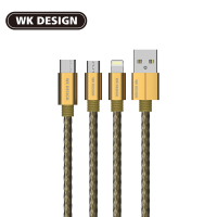 WK DESIGN 铂金数据线 超强金属质感 安卓手机数据线电源线 1米 适用华为/三星/小米等Mirco接口 金色