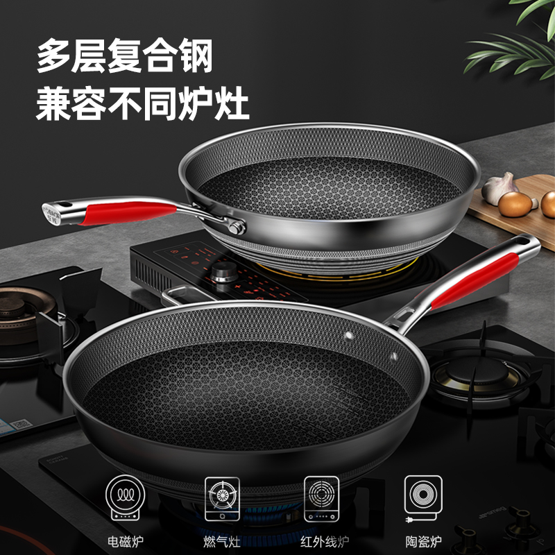 康巴赫旗舰炒锅厨具套装全套家用多件套 不锈钢五件套-五代炒锅+煎锅+汤锅+高压锅+蒸锅高清大图