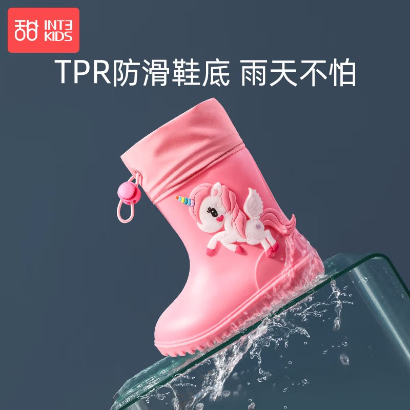甜甜仔02 TPR款雨鞋儿童雨鞋男童宝宝防滑雨靴女童学生小童幼儿水鞋防水小孩女款胶鞋高清大图