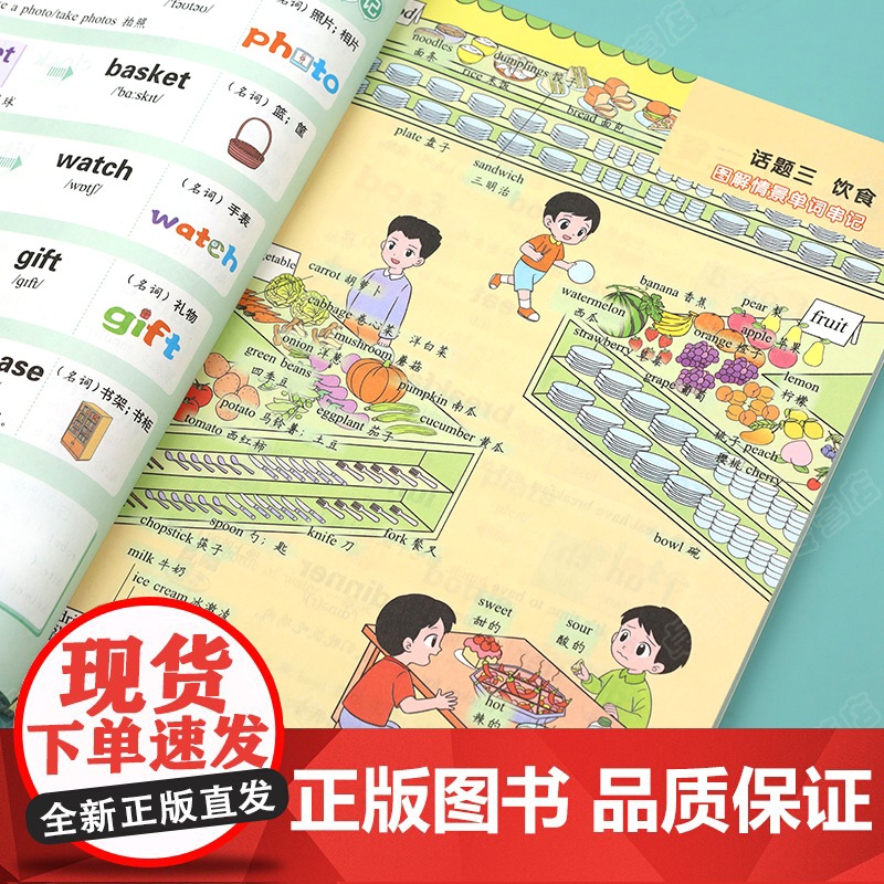 汉之简英语拼读法单词速记小学生必背1000词思维导图1-6年级漫画版通用自然拼读记单词背英语音标趣味速记背学单词口语词汇高清大图
