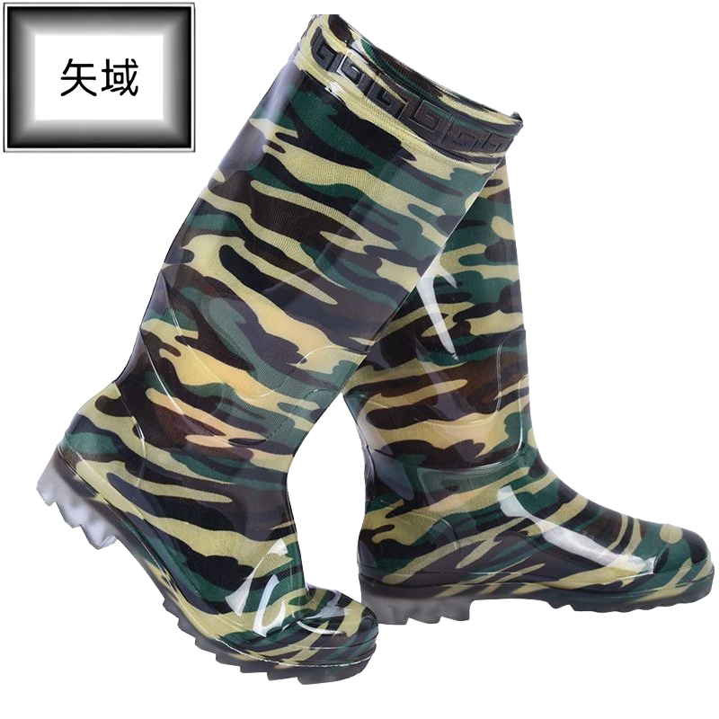 雨鞋劳保工地pvc雨靴男士高筒防滑耐磨胶鞋水鞋加厚牛筋高清大图