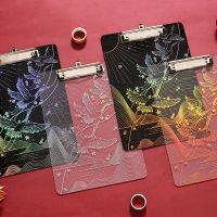 亚克力星空镭射板夹a4透明书写垫板烫金夹板写字试卷夹创意文具