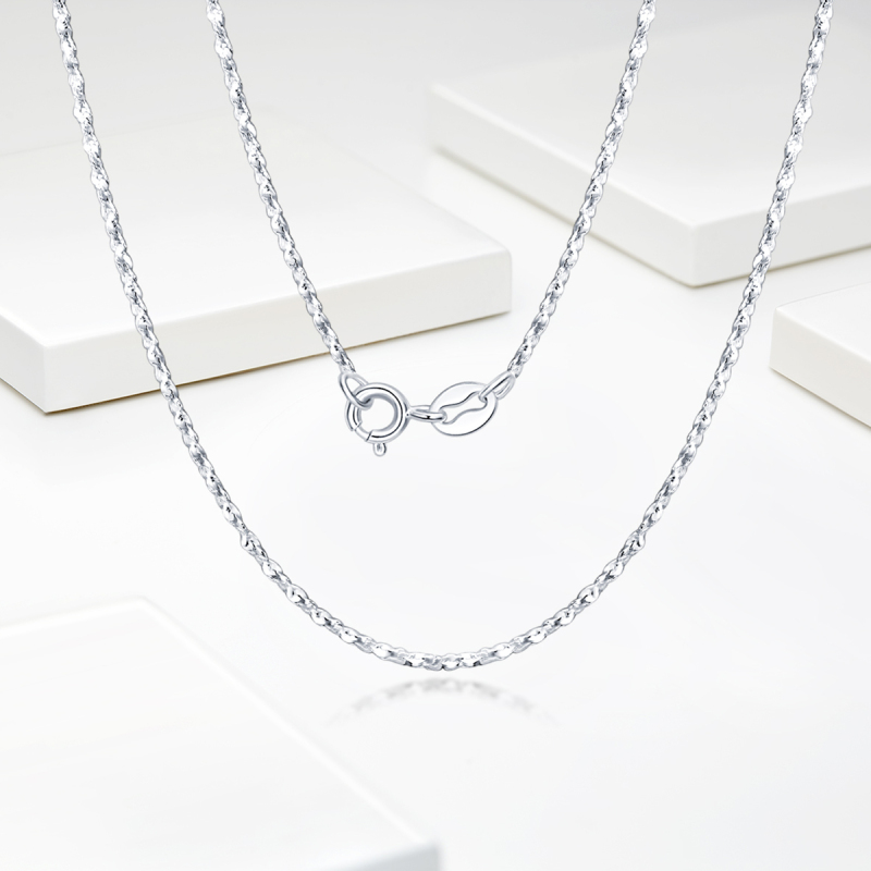 梦金园银项链经典款素链银首饰百搭锁骨链女士多款可选