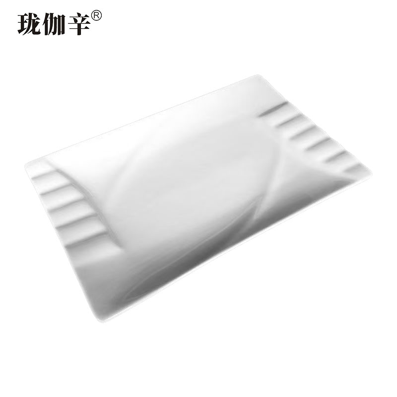 珑伽辛 陶瓷餐具长方盘子 长方钢琴盘 12英寸/个 12英寸