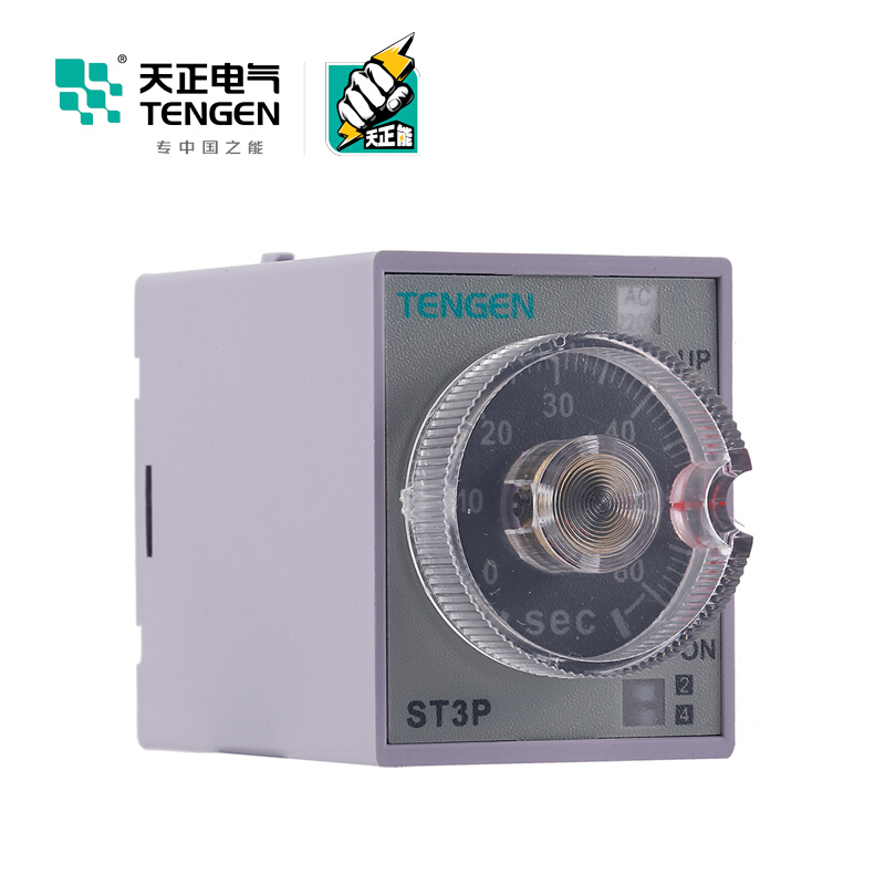 天正电气 ST3P 导轨安装式 220VAC 5A (5…60)s/10min/60min/6h 2C/O时间继电器