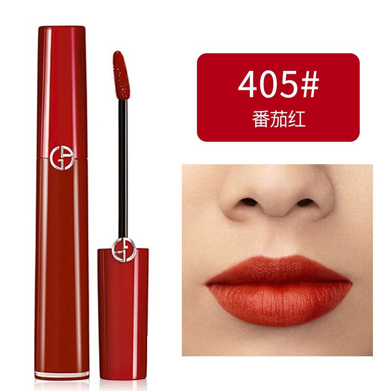 阿玛尼(ARMANI) 唇釉 显色复古口红唇彩6.5ml 液体唇膏红管唇釉405# 烂番茄红+纪梵希散/粉1号 12g高清大图