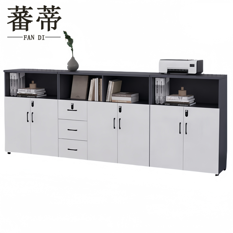 蕃蒂资料柜六门三抽台高清大图