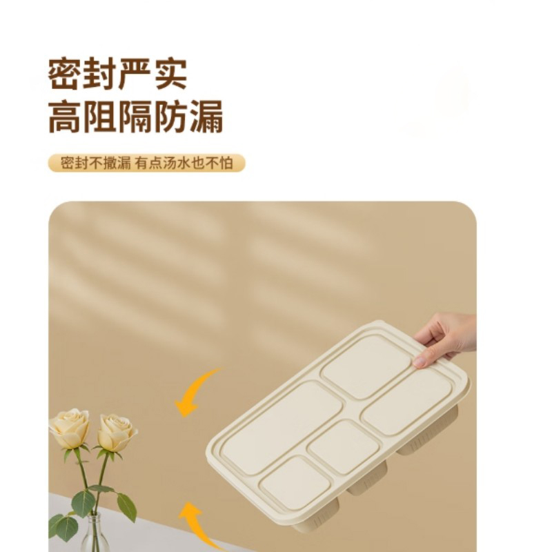 萨威帝尔SWBX14一次性五格保鲜盒150个/箱(计价单位:箱) 黄色高清大图