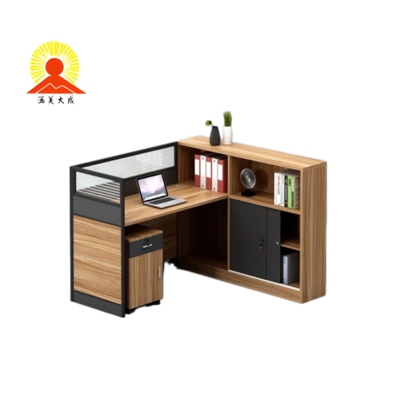 涵美大成 单人位屏风工位带书架 1600*1200*1200mm 位高清大图