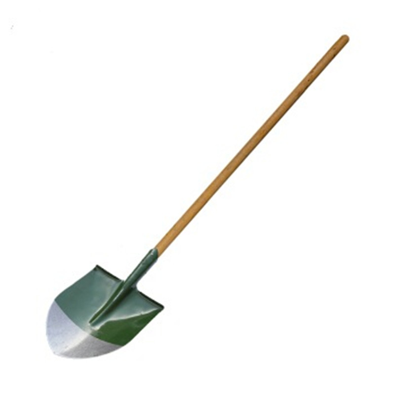 尖头圆头木柄农用工具钢制铁锹