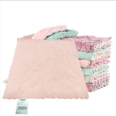 绮罗香 双面双色珊瑚绒吸水抹布 平方克重400g 250*250mm/条