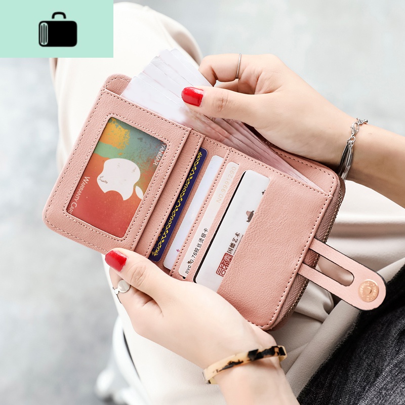 钱包女短款学生韩版可爱折叠2020新款小清新卡包钱包一体包女NEW LAKE高清大图